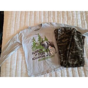 Disney Frozen Shirt & Baby Route 66 Pants Outfit – Size 5/6 & 5T